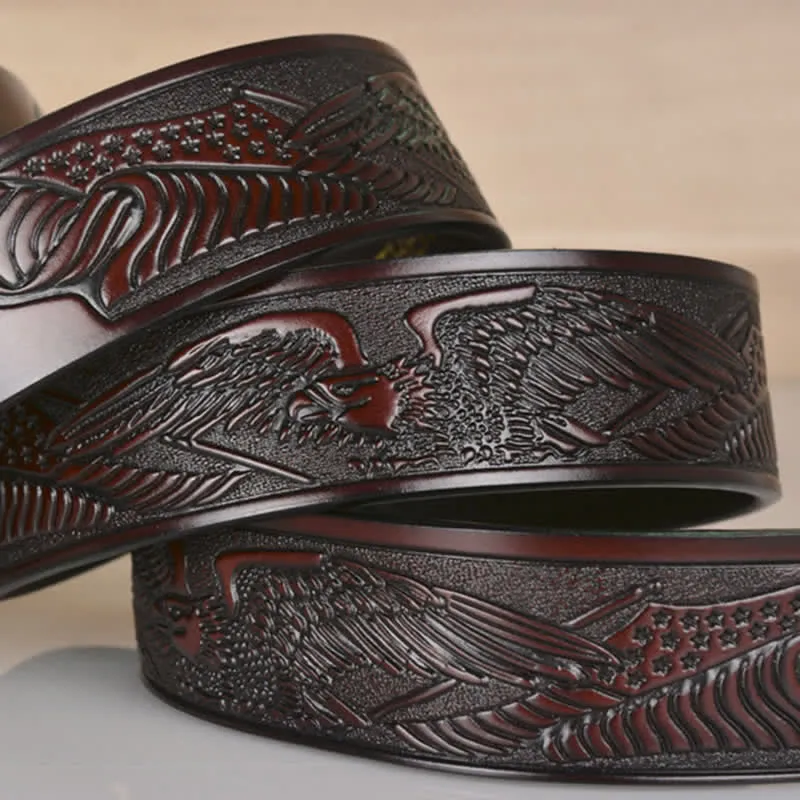 Men's Mighty Eagle Sharp Claw Automatic Buckle Leather Belt