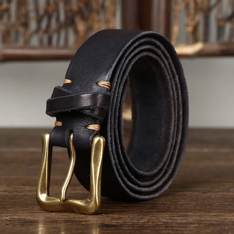 Men's Vintage Carving Crack Leather Belt