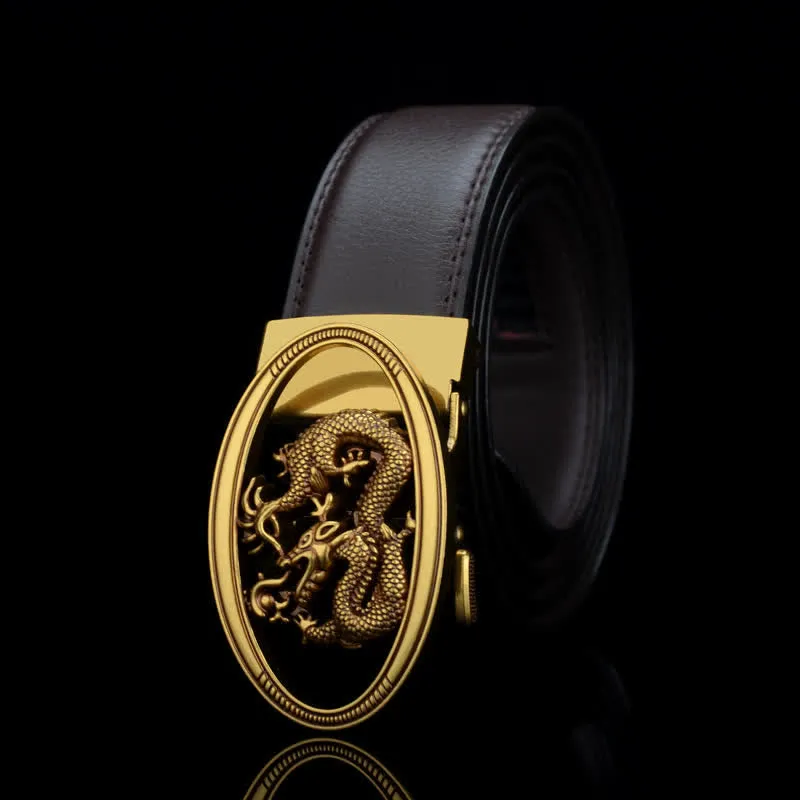 Men's Vintage Flying Dragon Leather Belt