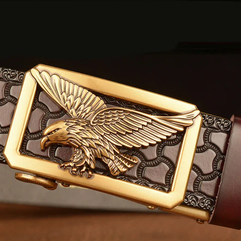 Men's Vintage Hollow Eagle Buckle Leather Belt