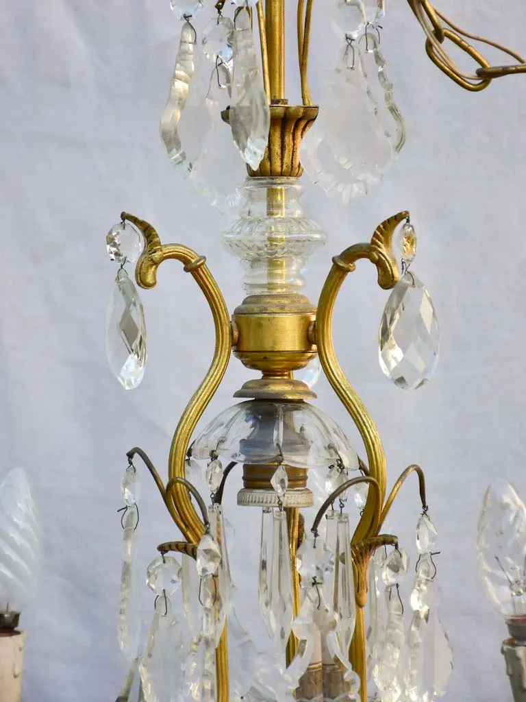 Mid-century Italian demi-crystal chandelier with 4 lights 25½"