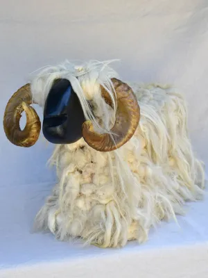 Mid century ram sheep stool / footrest