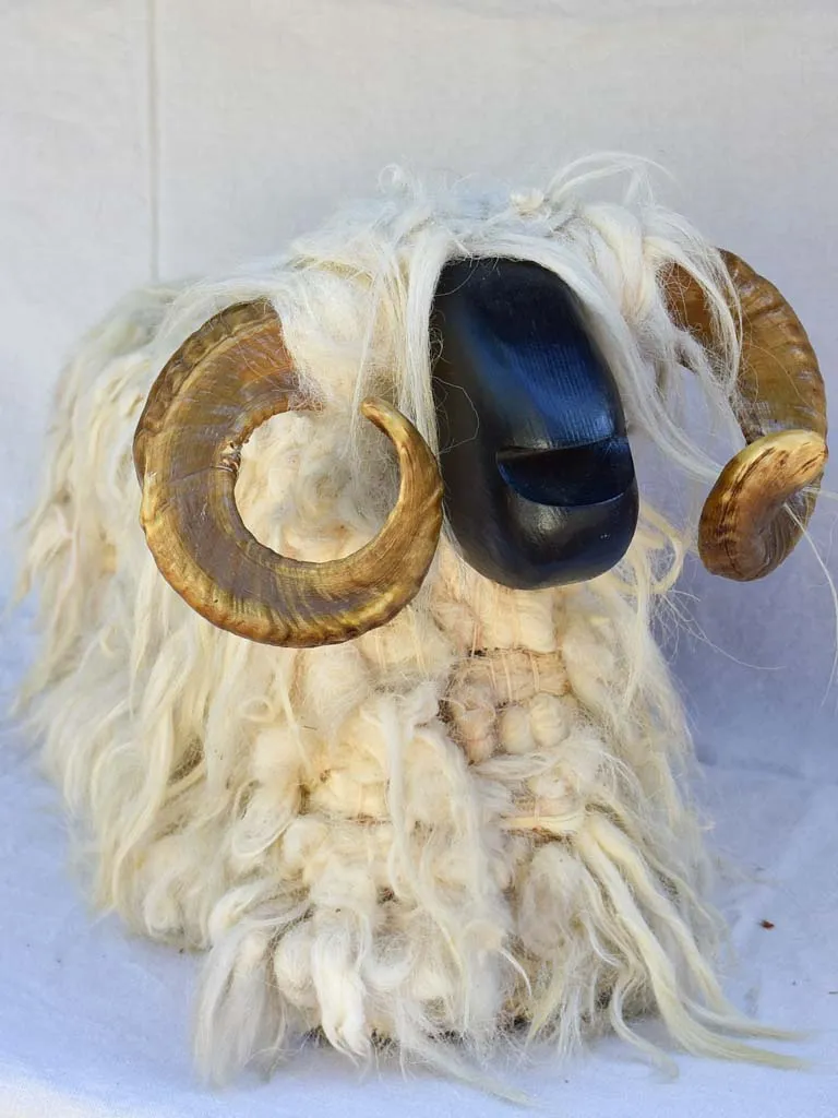 Mid century ram sheep stool / footrest