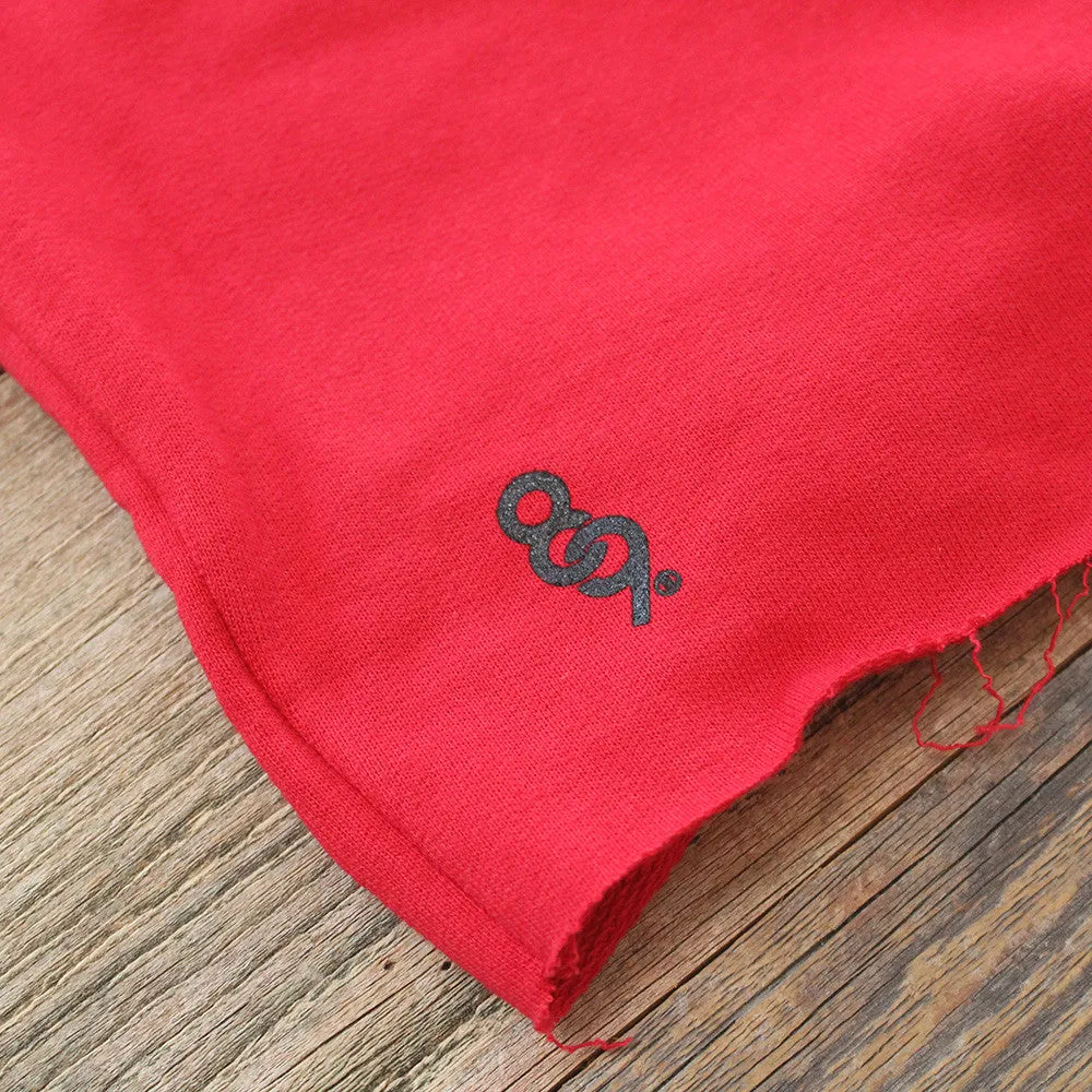 Mini Keys Cut Off Terry Shorts Red