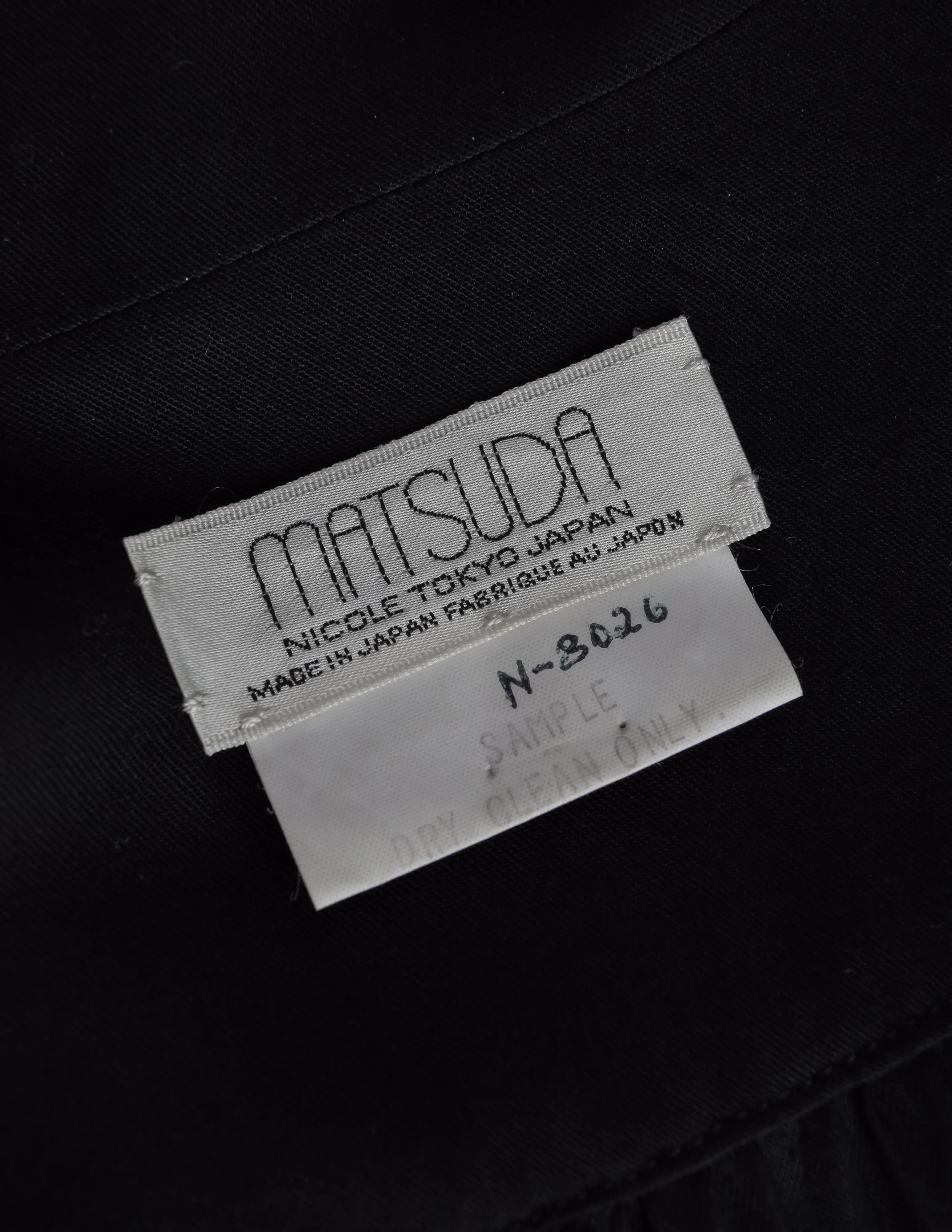 Mitsuhiro Matsuda Vintage Black Cropped Tie Shirt