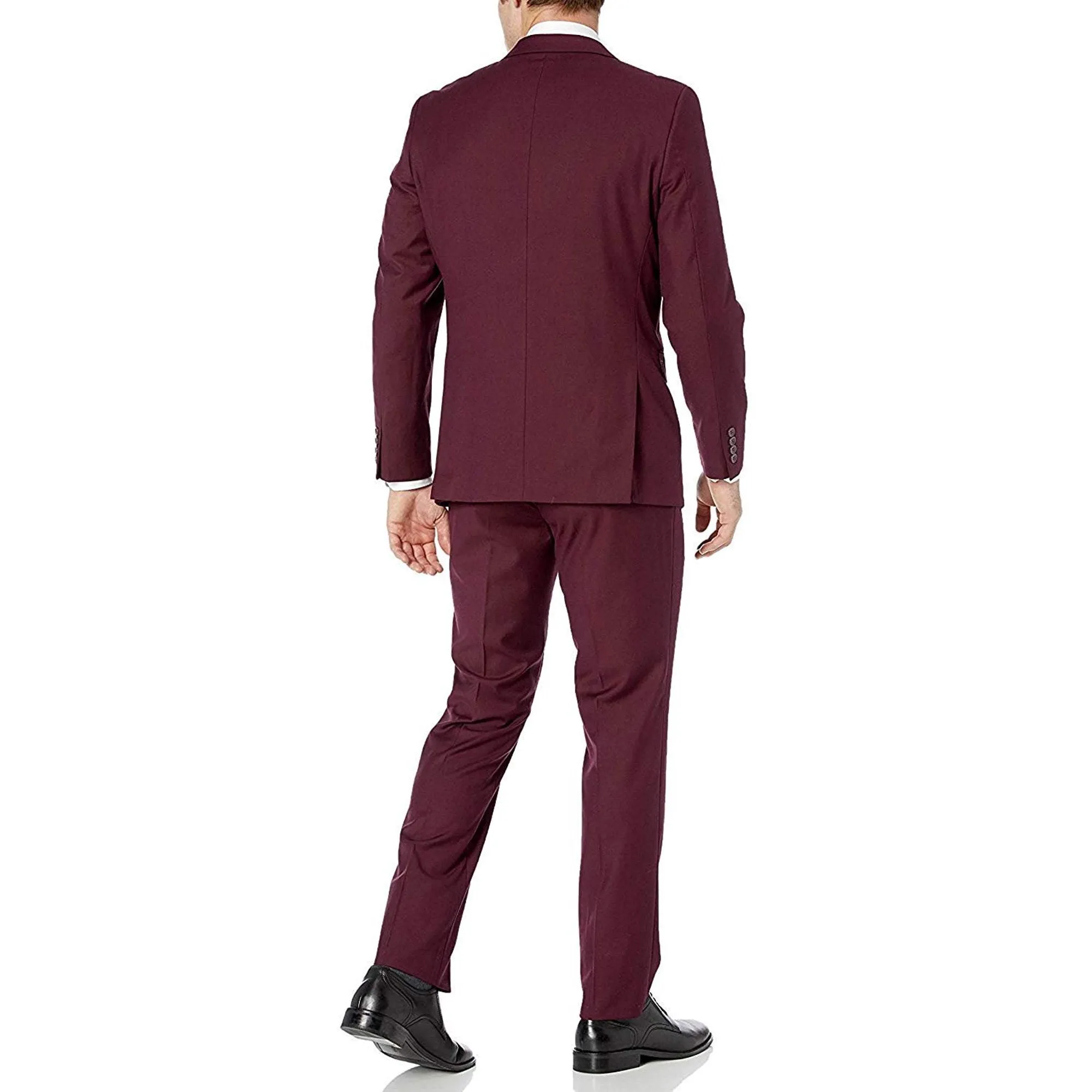 New Caravelli Burgundy 3 Piece Slim Fit Suit with Vest