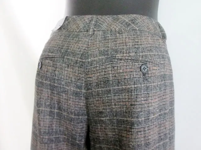 NEW NWT EDITOR EXPRESS FLARE LEG LOW RISE Womens Slacks PANTS Trousers 6 PLAID