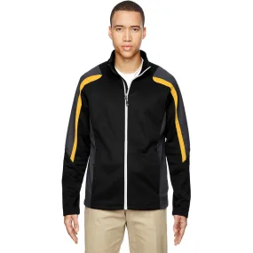 North End Men's Black/Campus Gold Strike Colorblock Fleece Jacket