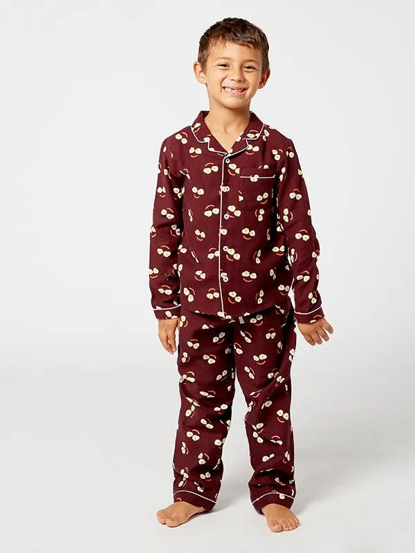 One Friday Brown Allover Print Night Suit