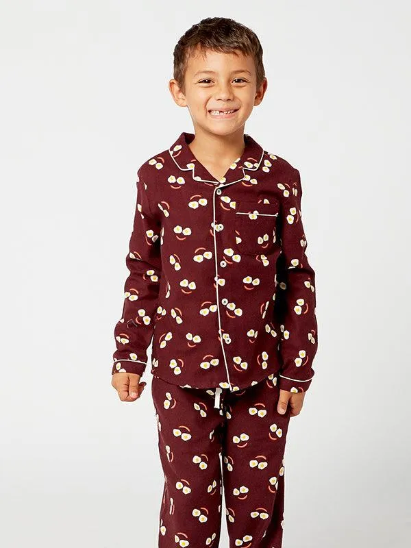 One Friday Brown Allover Print Night Suit