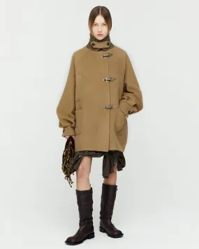 OVERSIZED PEA COAT awa659w(CAMEL)