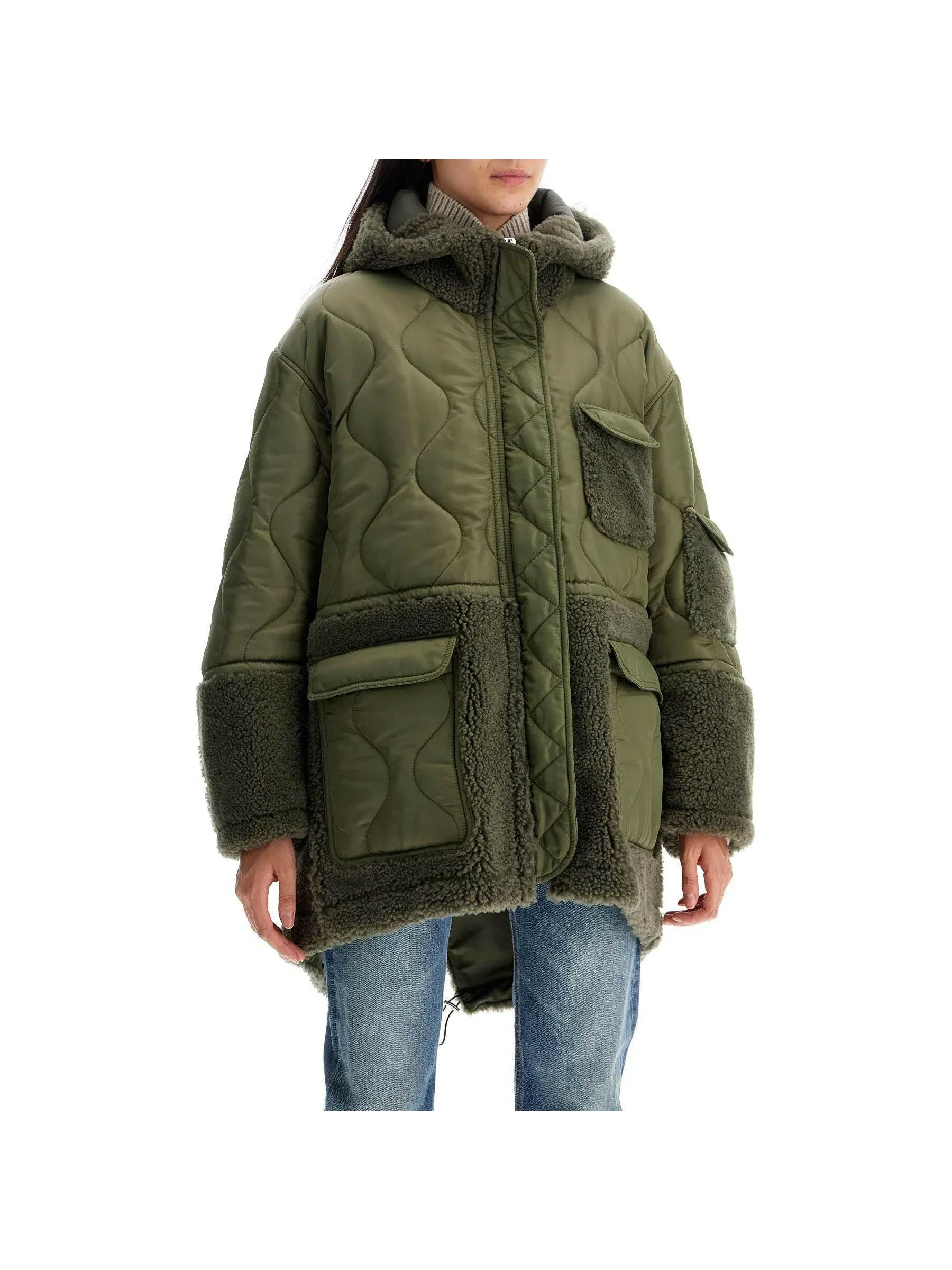 Quilted Shearling Parka