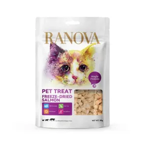 RANOVA Freeze Dried Cat Treats Raw Food - 100% Salmon Grain Free - 50g