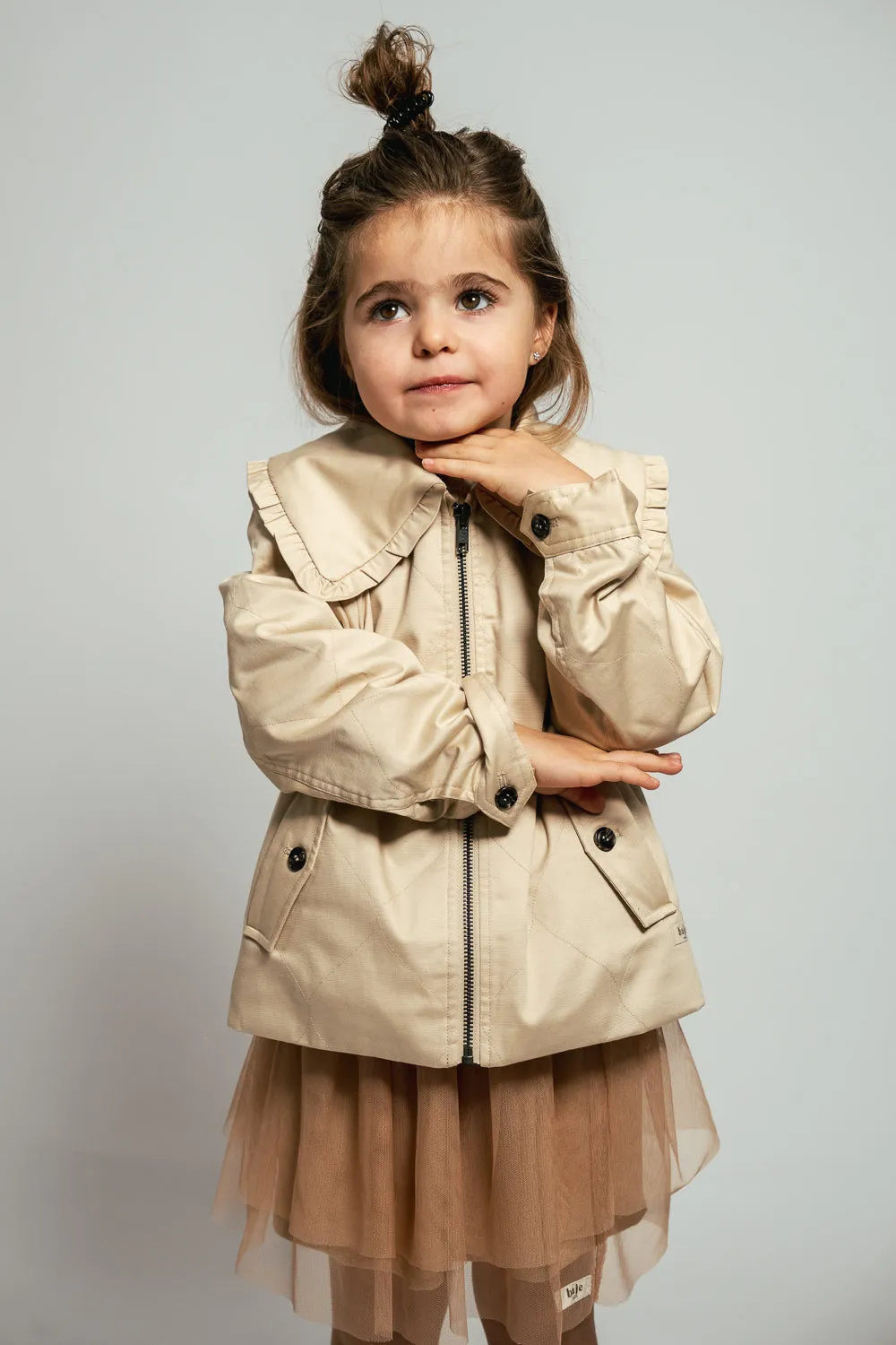 ROSE GIRLS JACKET-Dark Sand