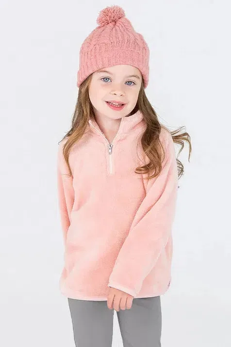 Ruffle Butts - French Rose Pink Fleece Quarter Zip Pullover