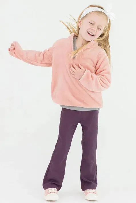 Ruffle Butts - French Rose Pink Fleece Quarter Zip Pullover