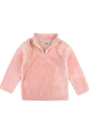 Ruffle Butts - French Rose Pink Fleece Quarter Zip Pullover