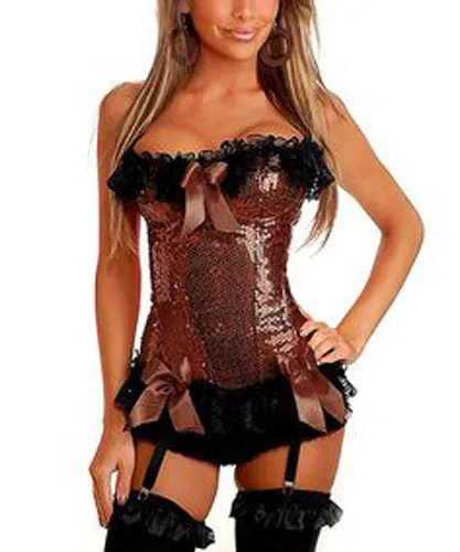 Sequin & Ruffles Burlesque Corset