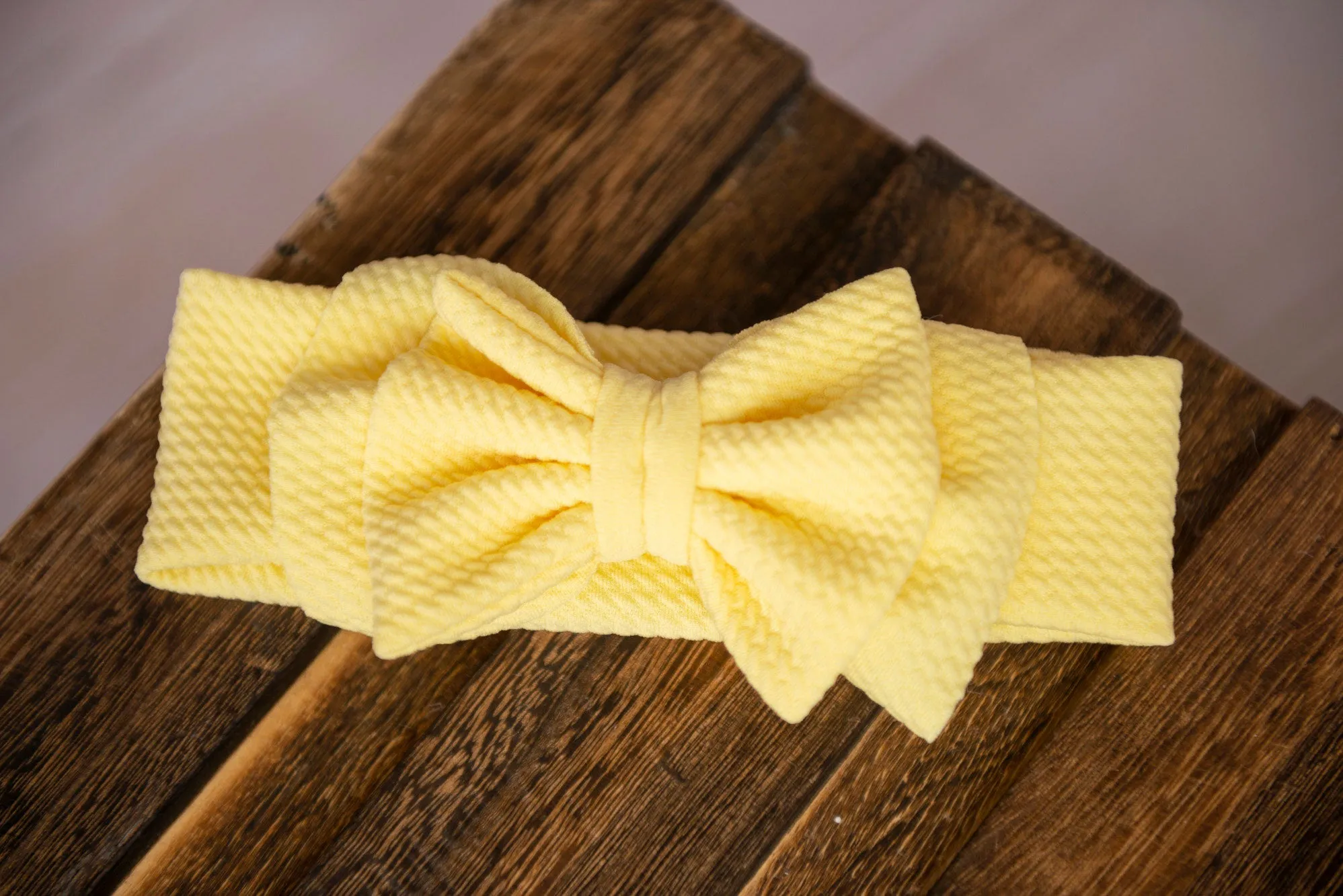 SET Pants and Bow Headband - Baby Yellow