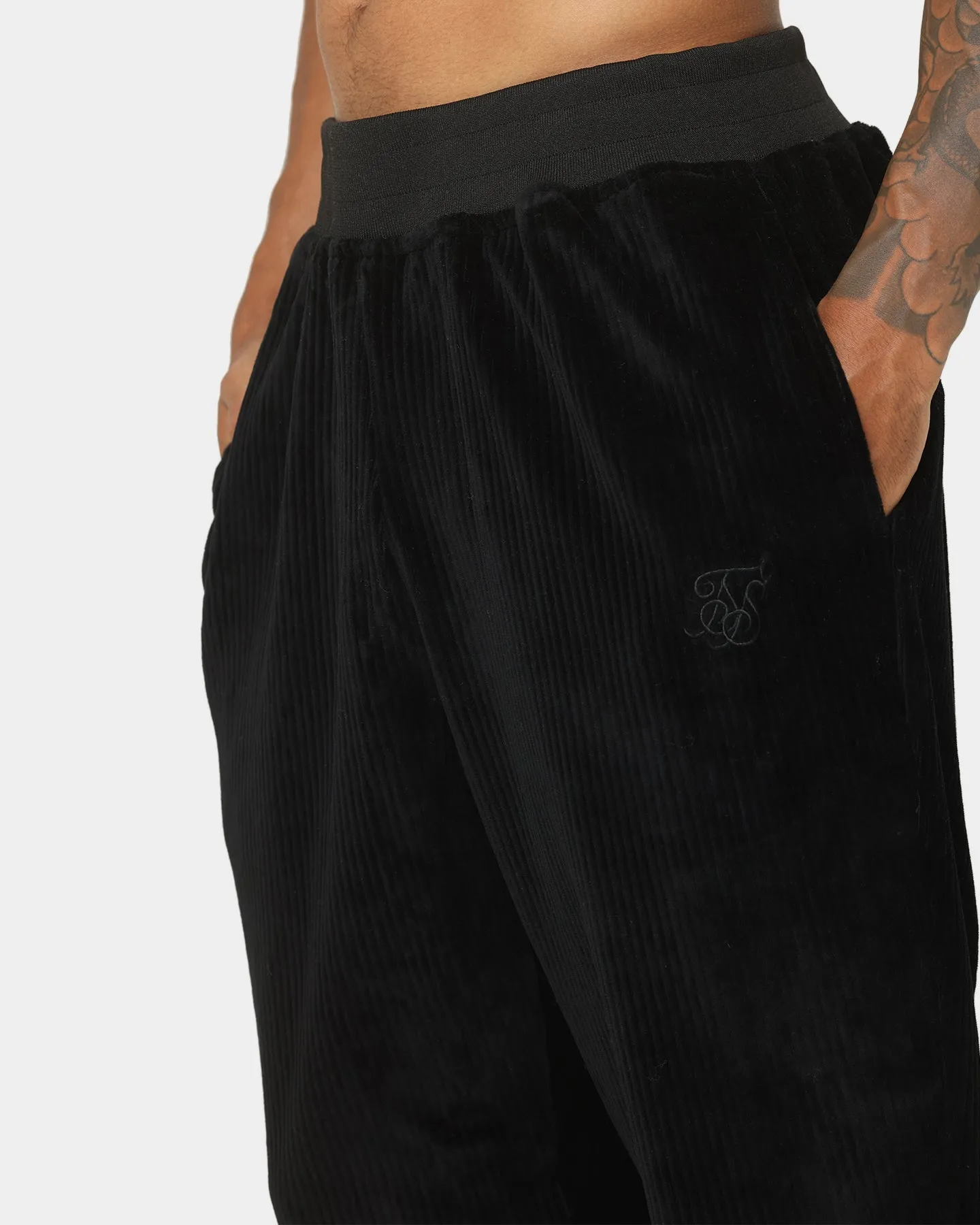 Sik Silk Corduroy Relaxed Pants Black