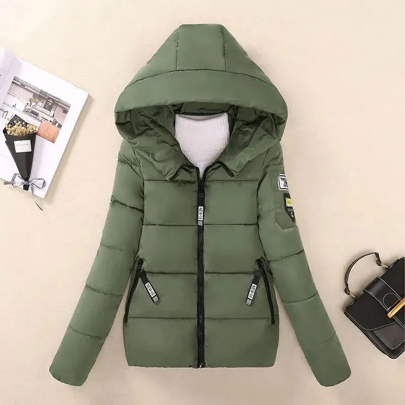 Slim Women Parkas Winter Thick Hooded Short Coats*