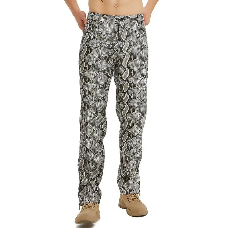 Snake Pattern Dance Stage Style Men Pants