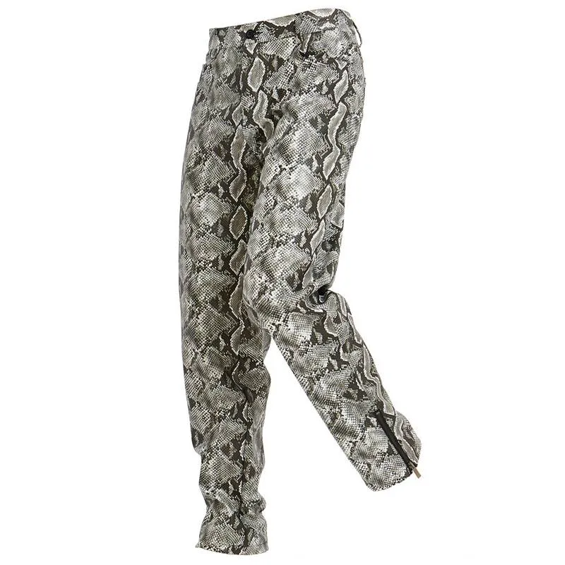 Snake Pattern Dance Stage Style Men Pants