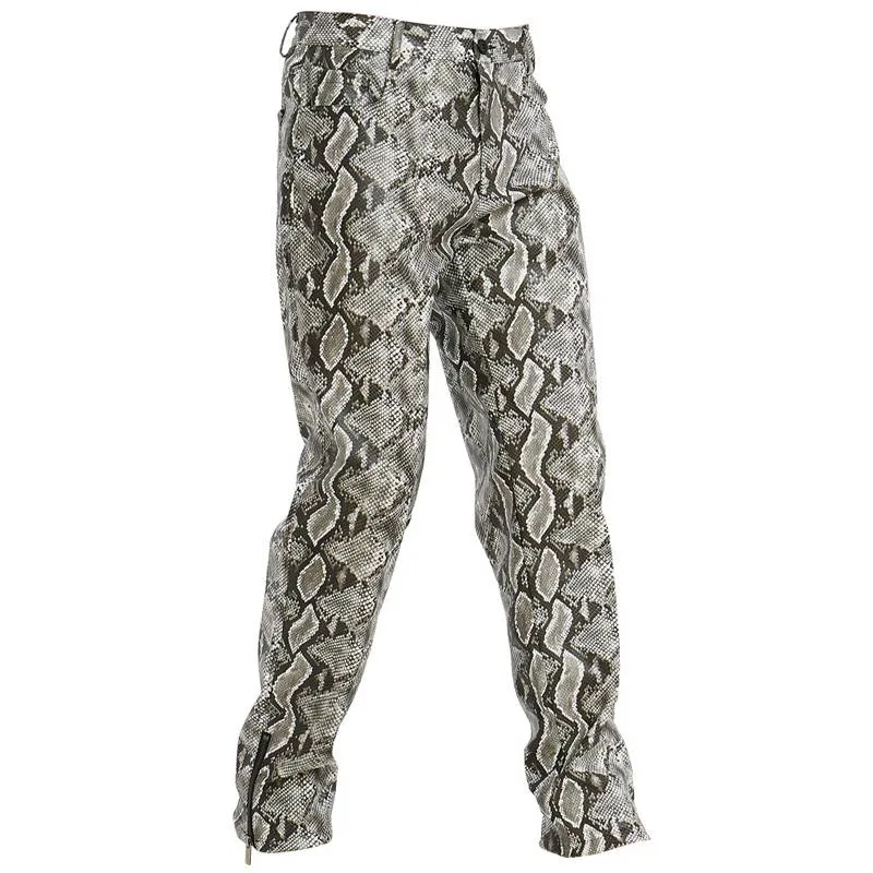 Snake Pattern Dance Stage Style Men Pants