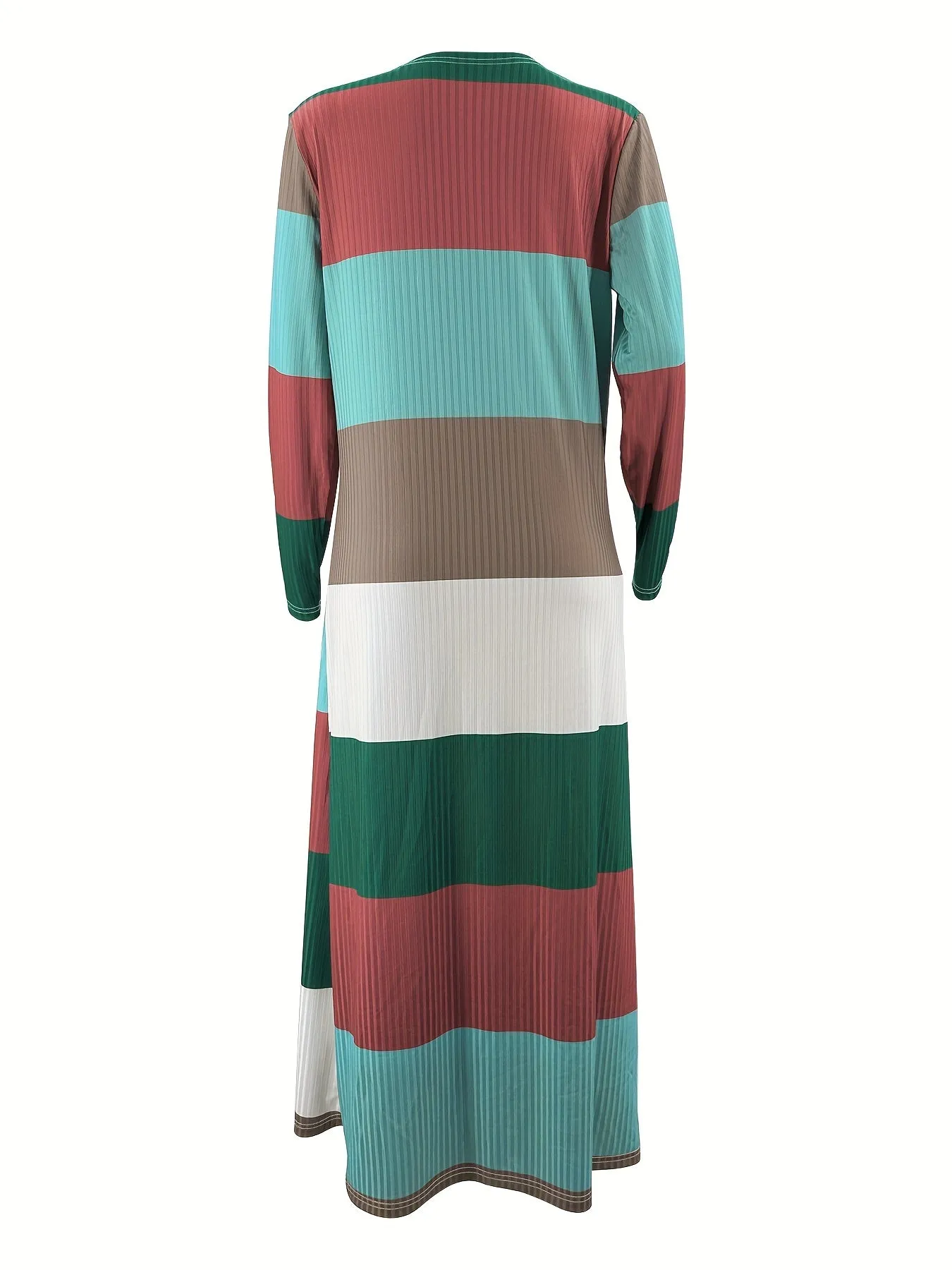 Striking Stripe Print Two-Piece Dress Ensemble - Sleeveless Tube Dress & Chic Long Sleeve Open Front Cardigan Outfit - A Fashion-Forward Must-Have for Womens Closet