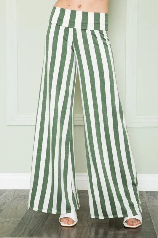 Striped High Waist Relaxed Palazzo Pants