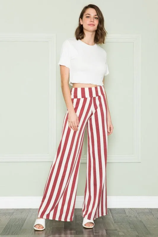 Striped High Waist Relaxed Palazzo Pants