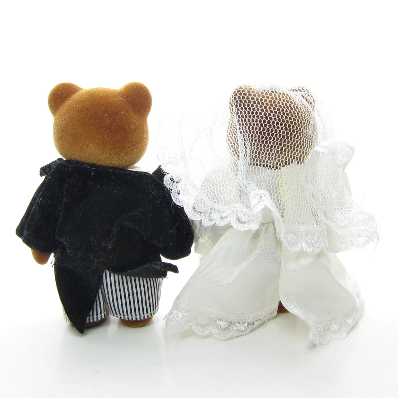 Teddy & Tammy Flocked Bride & Groom Wedding Couple Bears from Teddy Bear Story