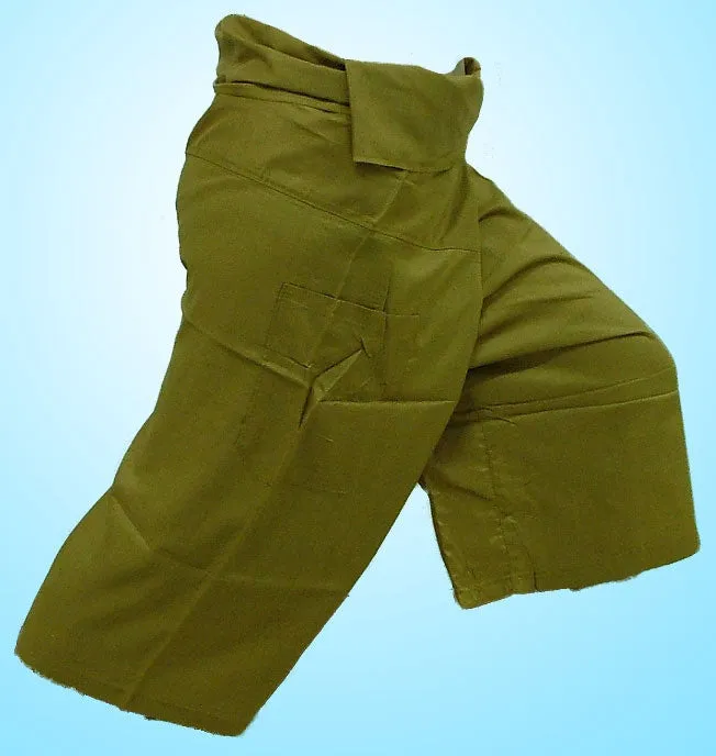 Thai Fisherman Yoga Massage 3/4 Pants OLIVE