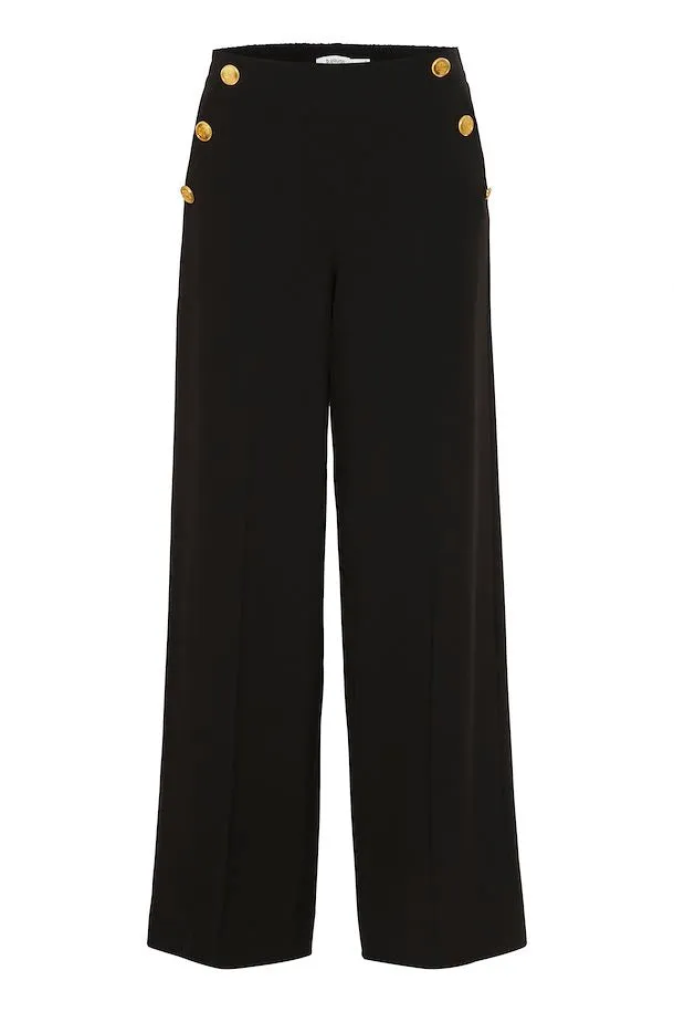 The Danta Button Trouser - Black - PLUS