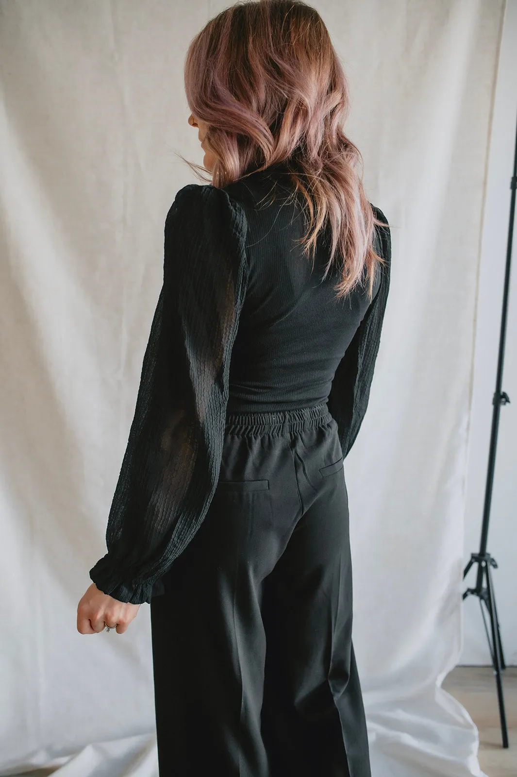 The Danta Button Trouser - Black - PLUS