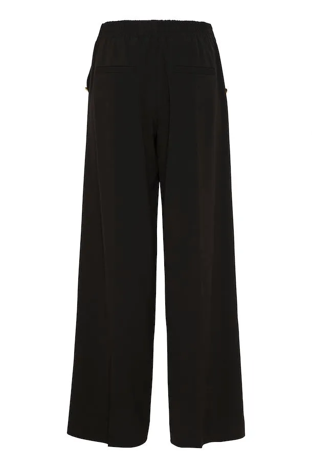 The Danta Button Trouser - Black - PLUS