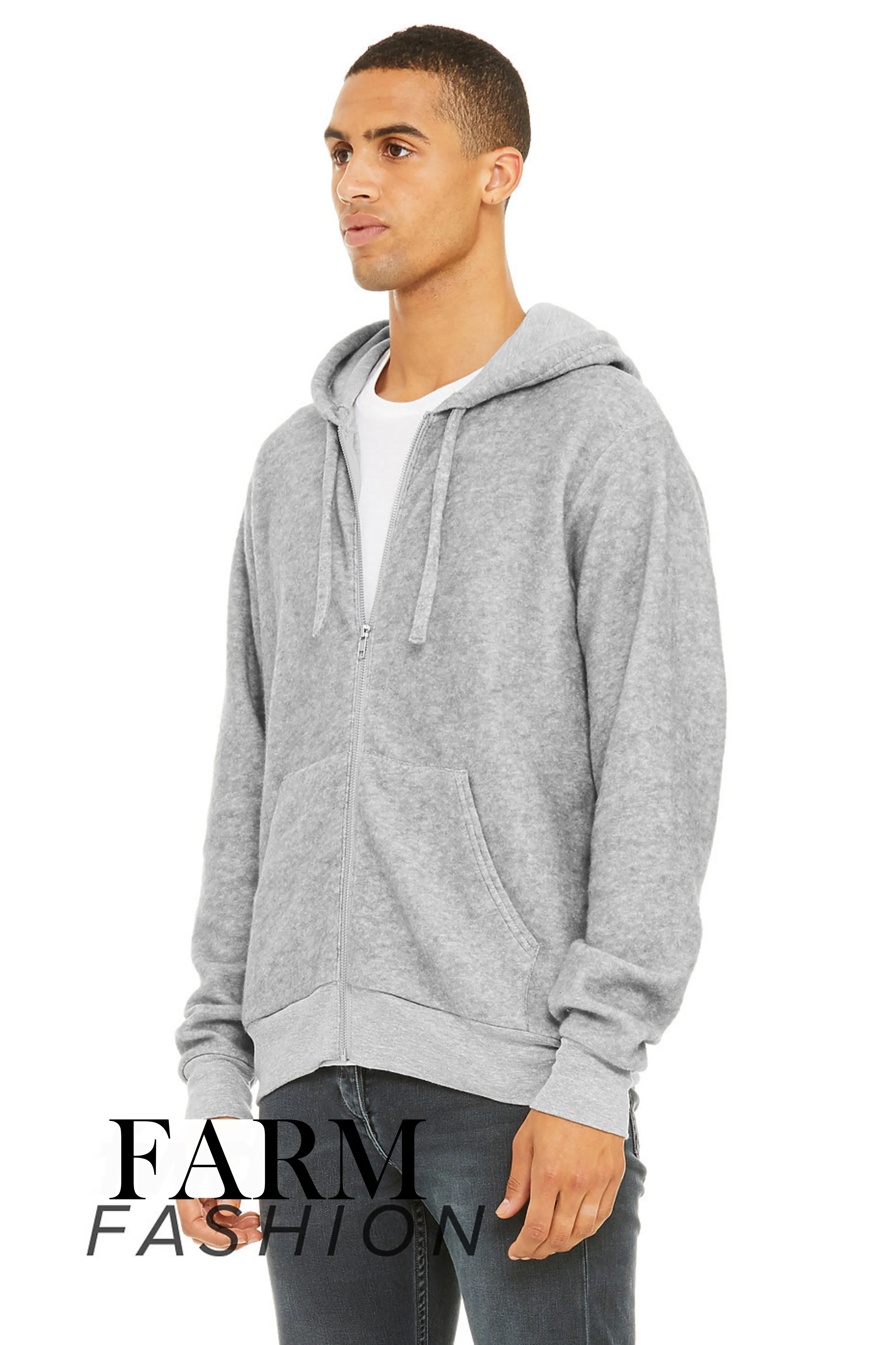 The Statement Sueded Fleece Full Zip Hoodie