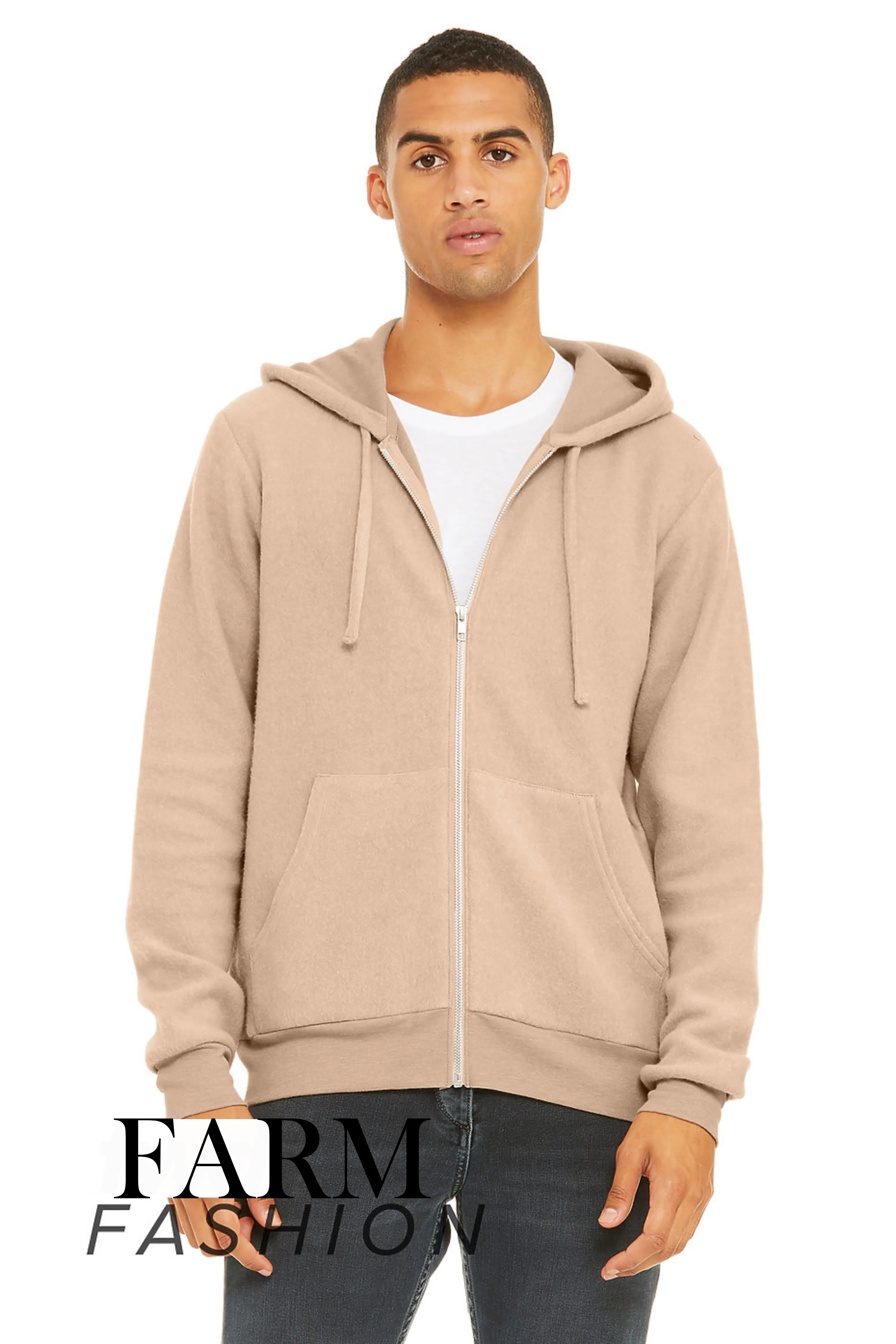 The Statement Sueded Fleece Full Zip Hoodie