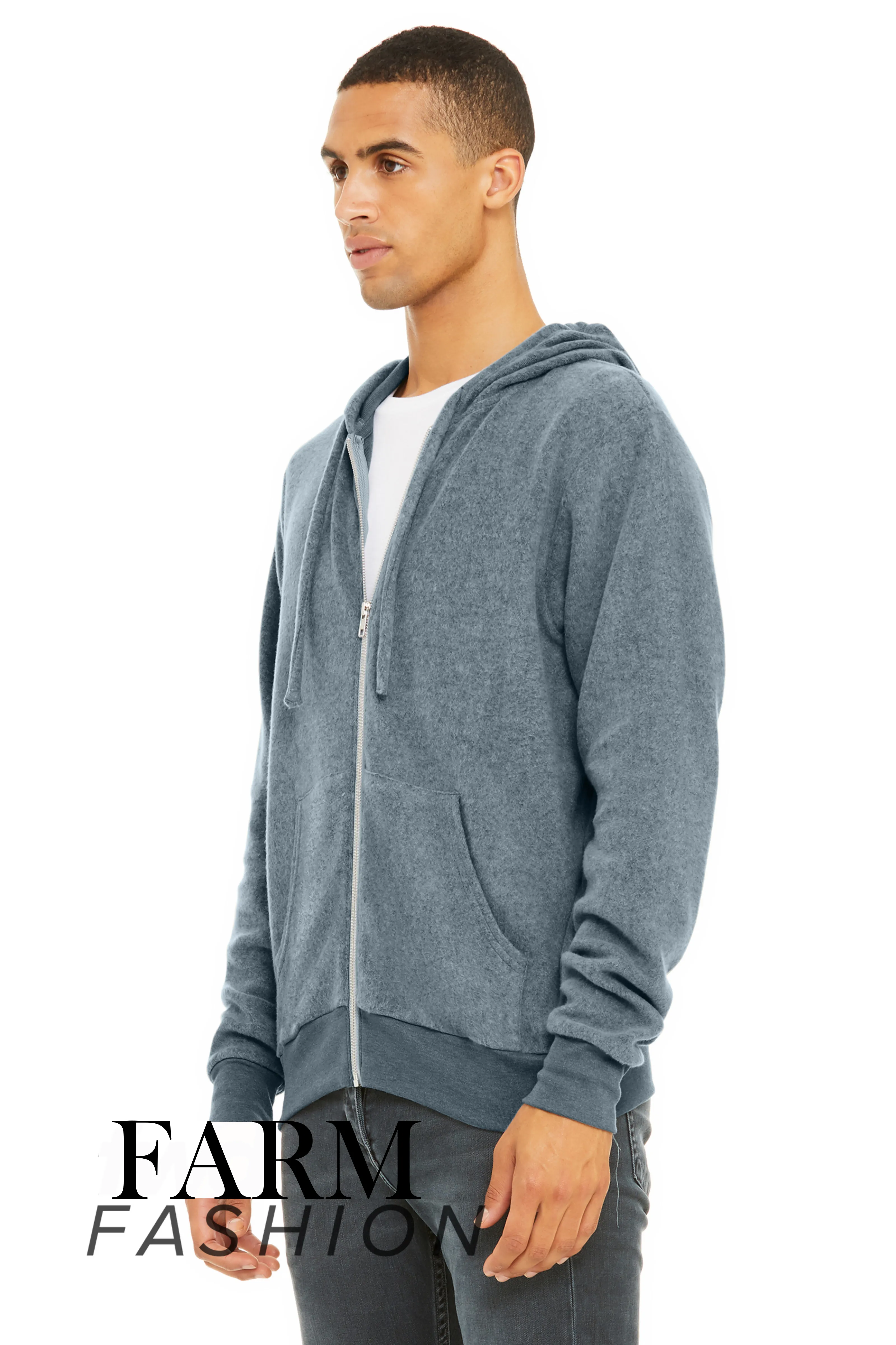 The Statement Sueded Fleece Full Zip Hoodie