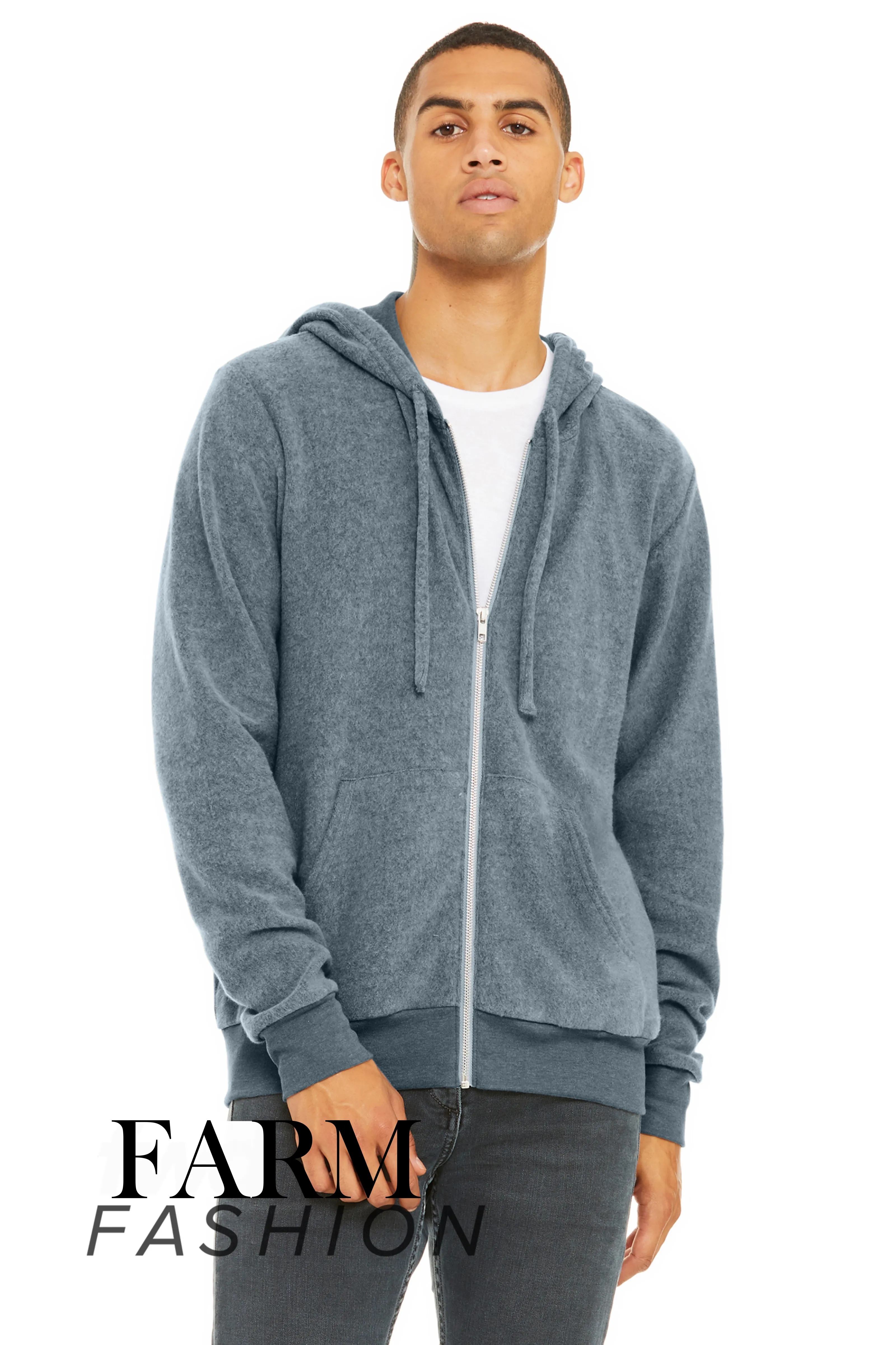 The Statement Sueded Fleece Full Zip Hoodie