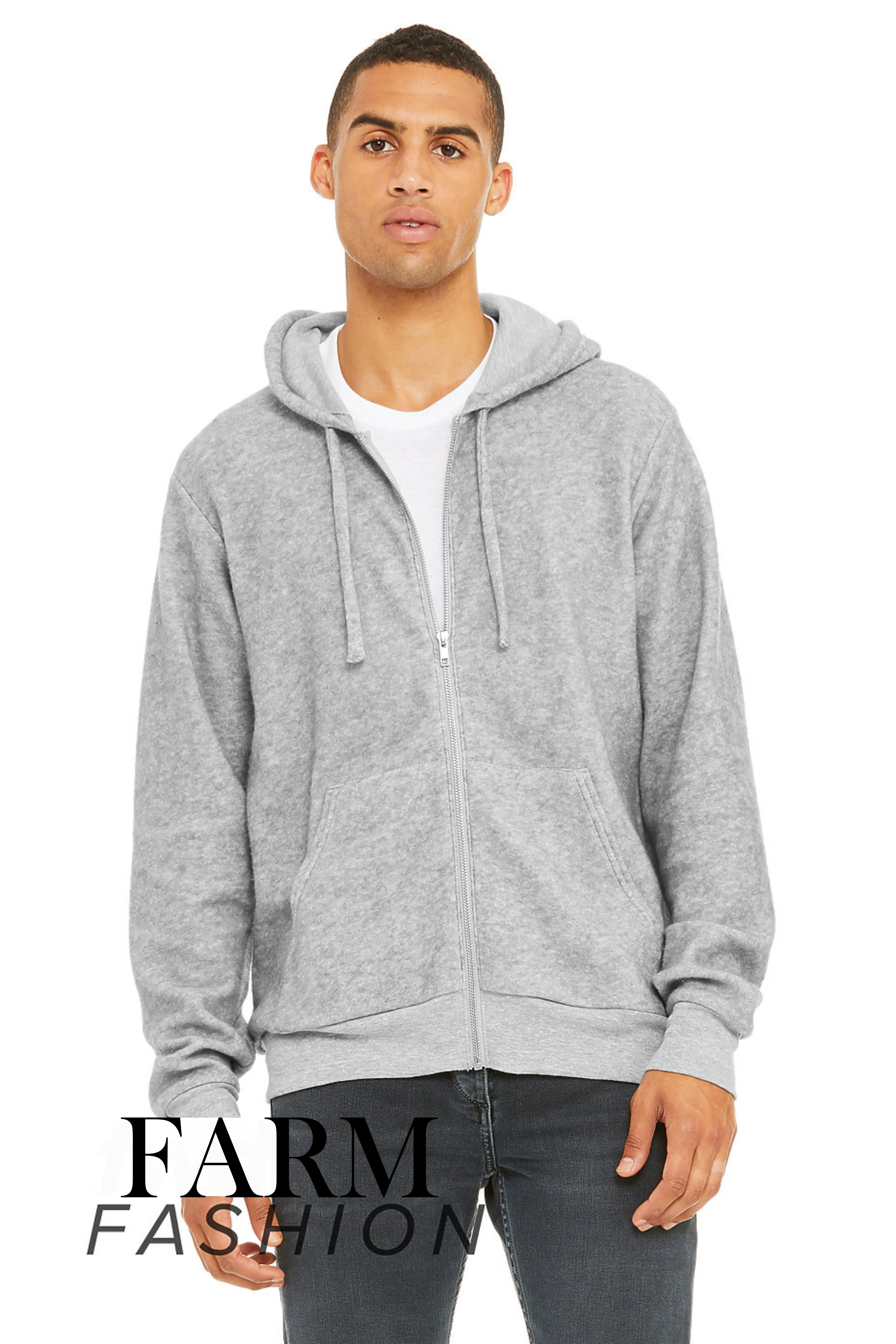 The Statement Sueded Fleece Full Zip Hoodie