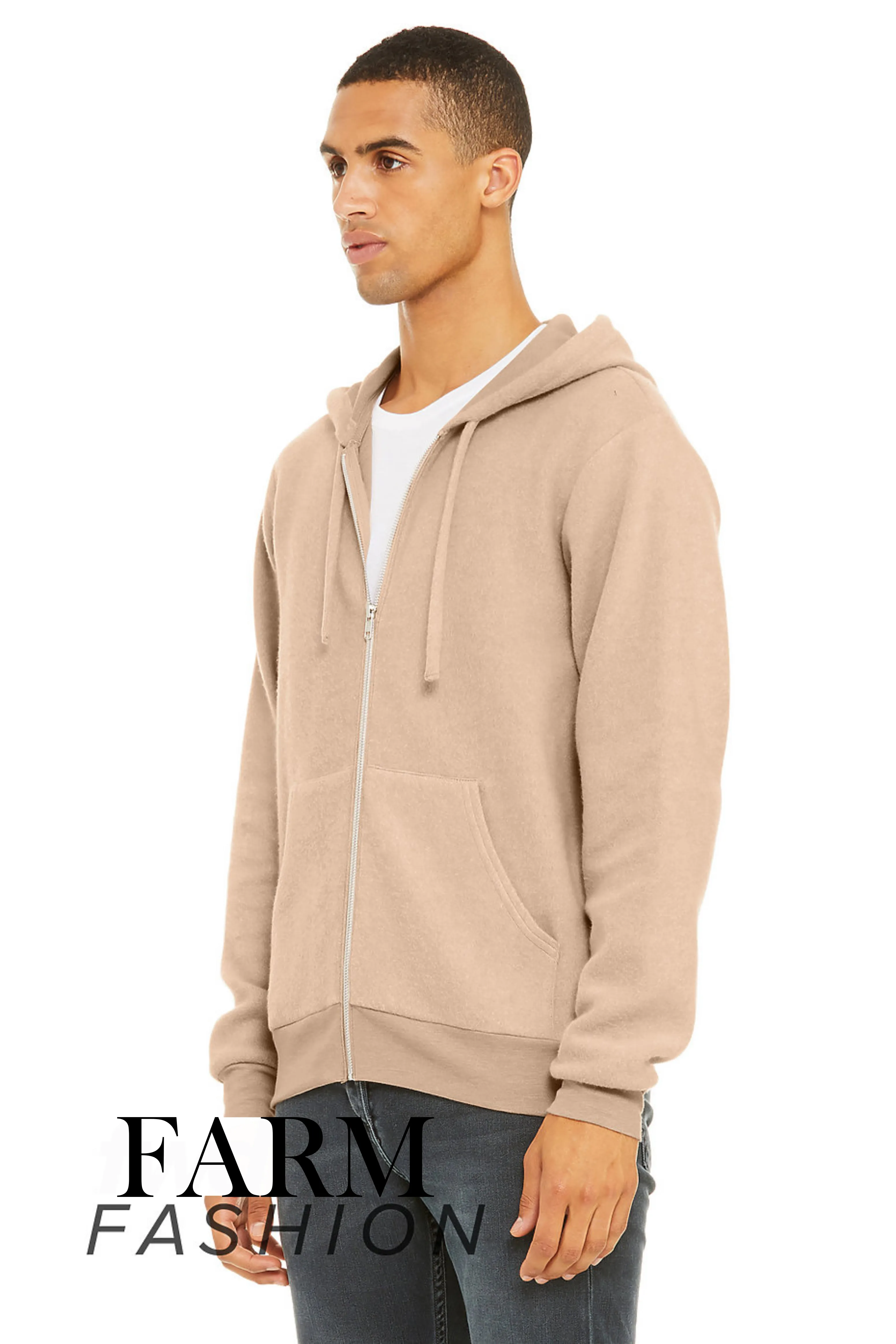 The Statement Sueded Fleece Full Zip Hoodie