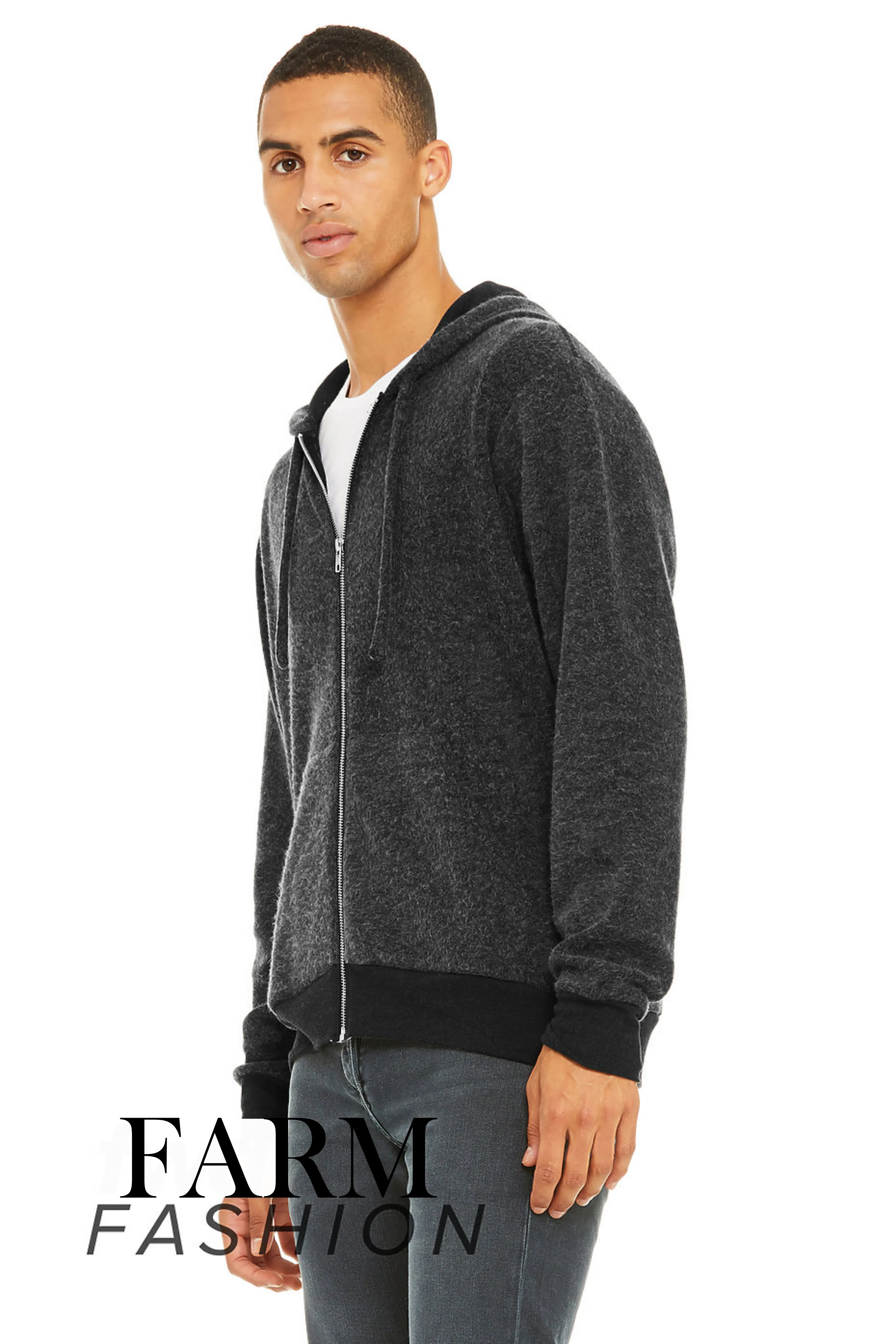 The Statement Sueded Fleece Full Zip Hoodie