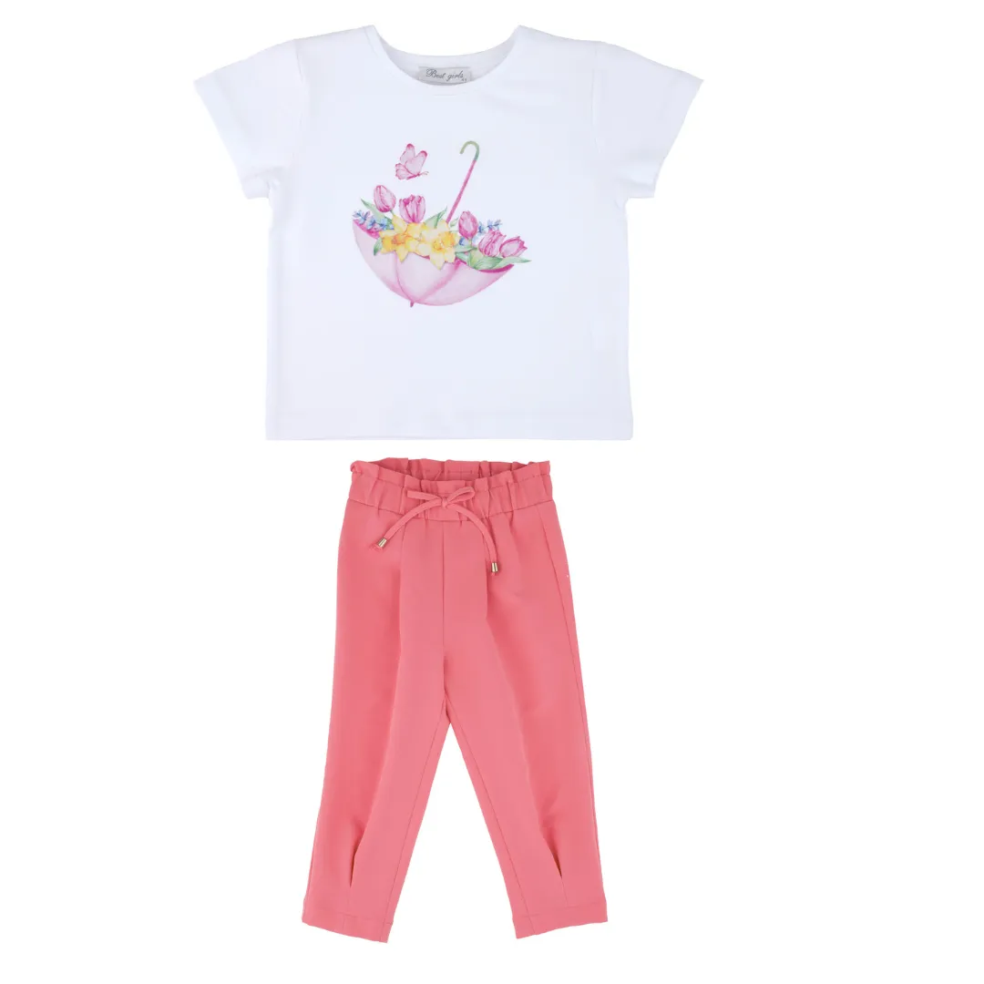 Tulip Umbrella Cotton Girls' Outfit