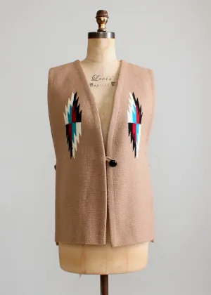 Vintage 1980s Tan Ortega  Chimayo Vest