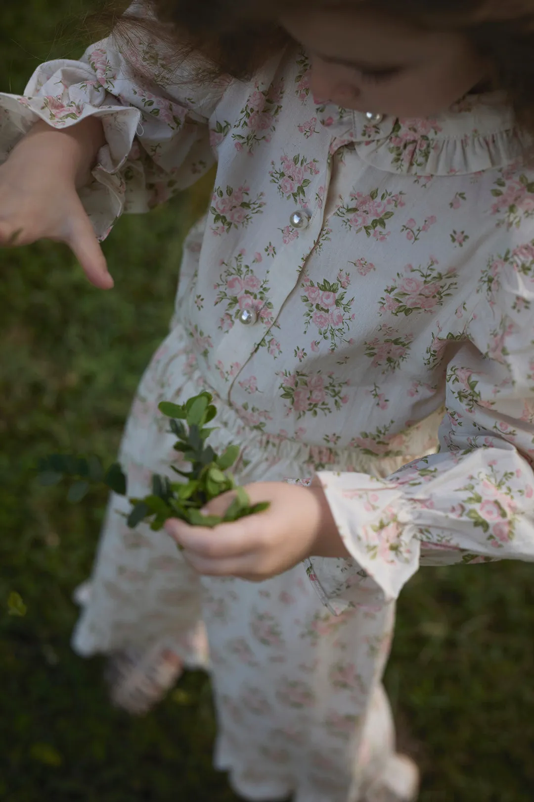 Vintage Floral Blouse & Pants Set