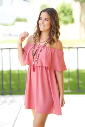 Vintage Rose Ruffle Short Dress