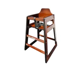 Wooden High Chair - Dark Wood