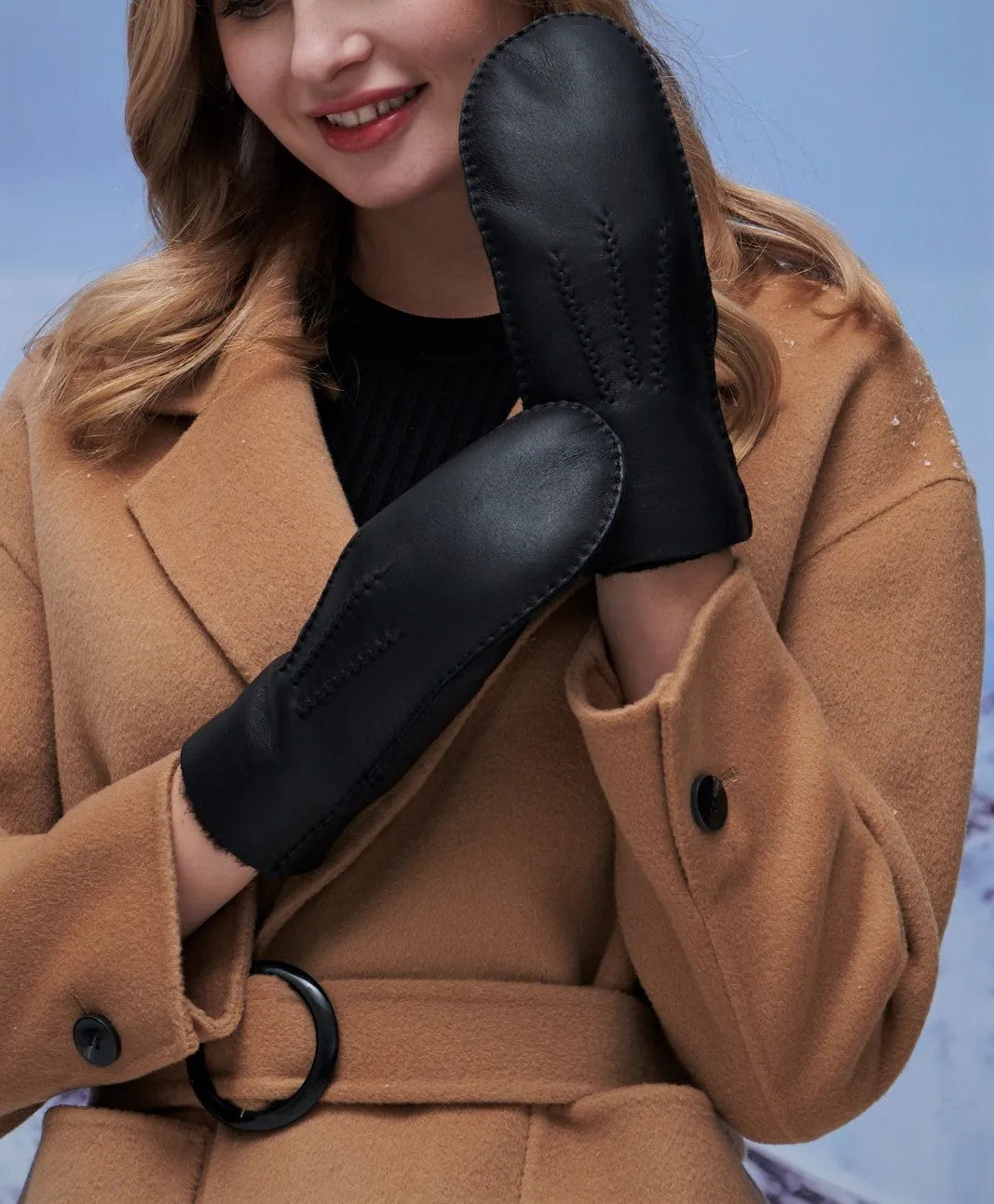 YISEVEN Women's  Winter Shearling Leather Gloves