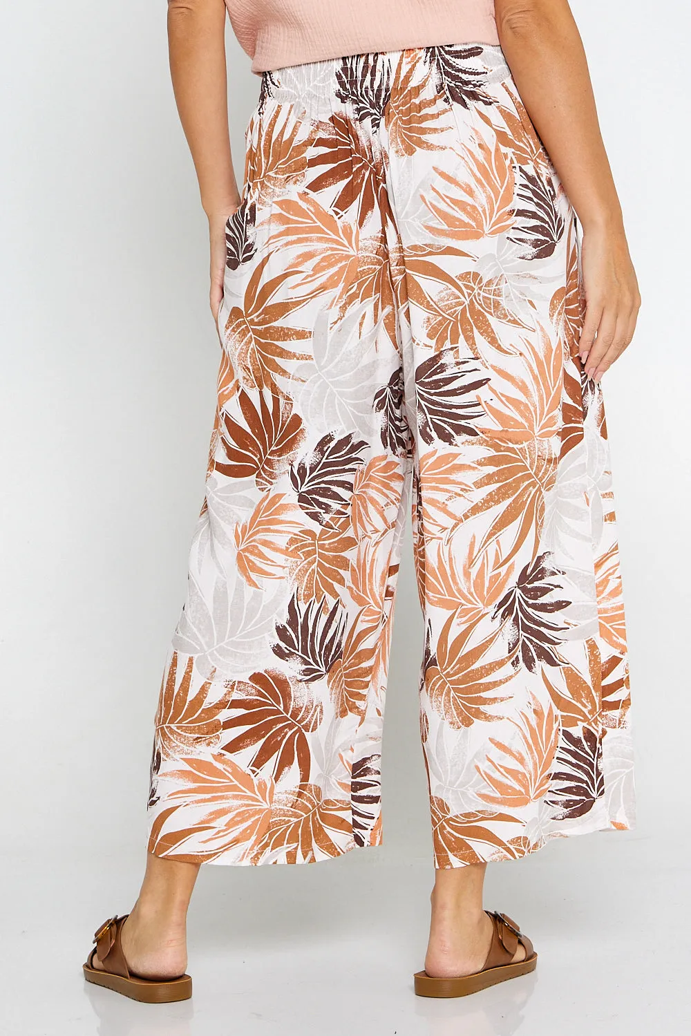 Zinnia Pants - Tan Botanical